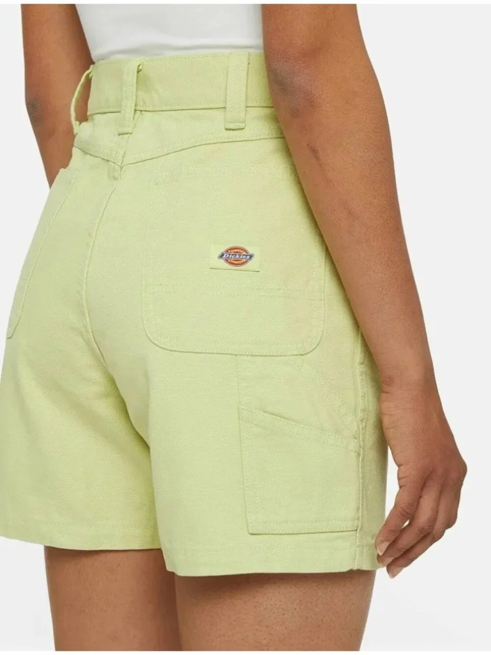 $55 Dickies Women’s High Waist Duck Short Regular Fit Pale Green Size 25